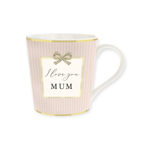 Picture of MADELINE I LOVE YOU MUM PINK STRIPED MUG